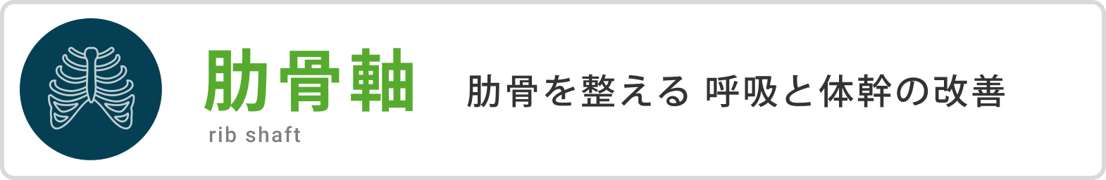 肋骨軸 肋骨を整える 呼吸と体幹の改善