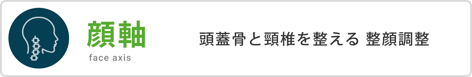 顔軸 頭蓋骨と頸椎を整える 整顔調整